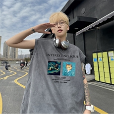 麂皮绒背心坎肩男T恤美式港风潮JB454-特P19控38，男装背心/马甲，电商B370