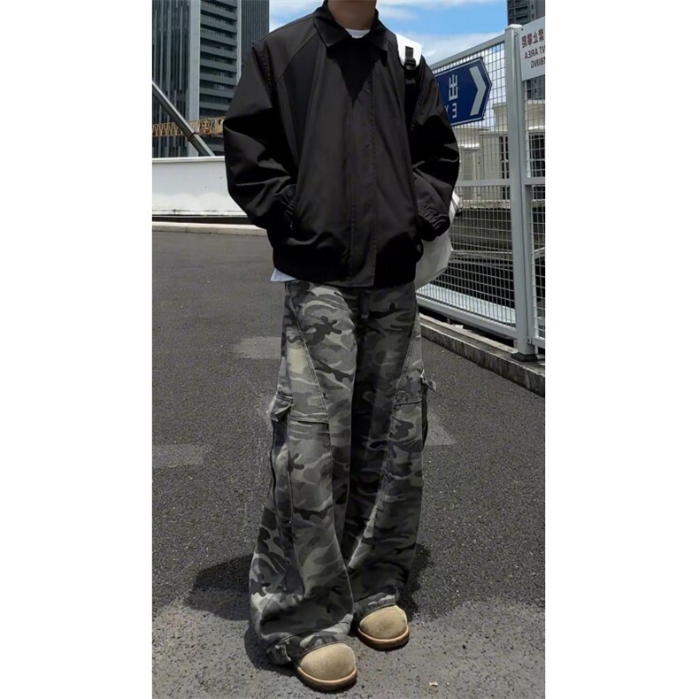 美式撞色罗纹翻领夹克cleanfit哈灵顿设计潮牌外套504-W624-特P60,男装夹克,星座504