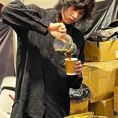 潮新中式盘扣提花立领衬衫男装风唐装长袖衬衣潮流宽松外套，男装衬衫，星座1210-1