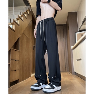 美式高街 hiphop冰丝铆钉微喇休闲裤货号K2425P55图片