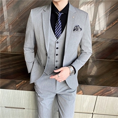 西服套装男士三件套商务职业正装小西装韩版修身伴郎新郎结婚礼服，男装西服套装，星座505-2（原电商A260-1)
