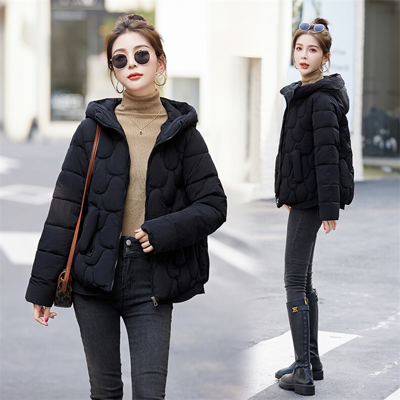 现货新款冬装2024年工艺走线小个子连帽羽绒棉棉衣,女装棉衣/棉服,采品优优