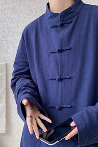 8XL-M 特大码棉麻长袖衬衫风衬衫新中式打底衫CS504P68控88图片