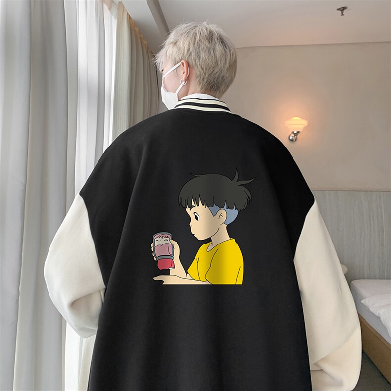 摇粒绒棒球服男大码开衫卫衣男夹克BF86200-P65,男装夹克,电商A040