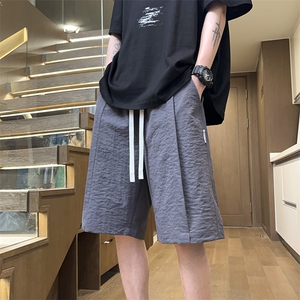 港风工装休闲裤高街五分裤宽松沙滩裤直通短裤DK236 P28图片