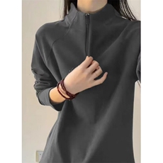 半高领打底衫女春秋T恤女长袖修身拉链上衣双面德绒TWY62，男装T恤，星座1116A（原606A-3）