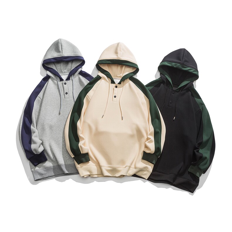 光板 得物\唯品\抖音二开 320G华棉拼色连帽卫衣 B760P55图片