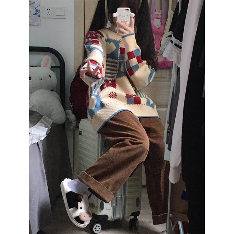 秋冬毛衣女韩系温柔慵懒风冬季日系复古小个子针织衫外套MA73,男装针织衫/毛衣,星座1116A（原606A-3）