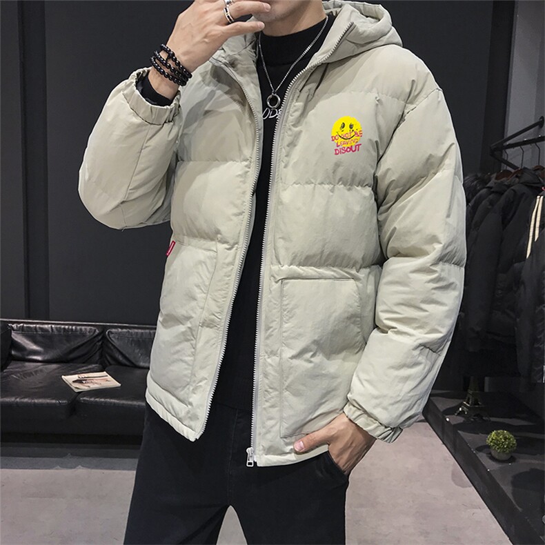 【】A003-HY8010-P125冬装新款笑脸印花连帽棉衣木木1,男装棉衣,电商A003