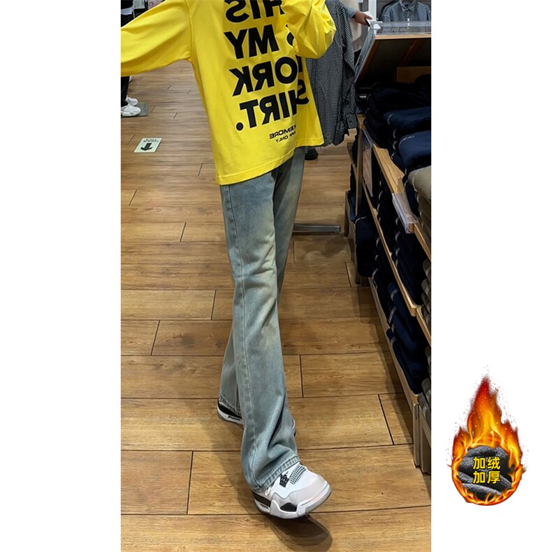 B221美式ins高街修身微喇牛仔裤LK24168-特P38控68加绒特P48控88,男装牛仔裤,电商B221