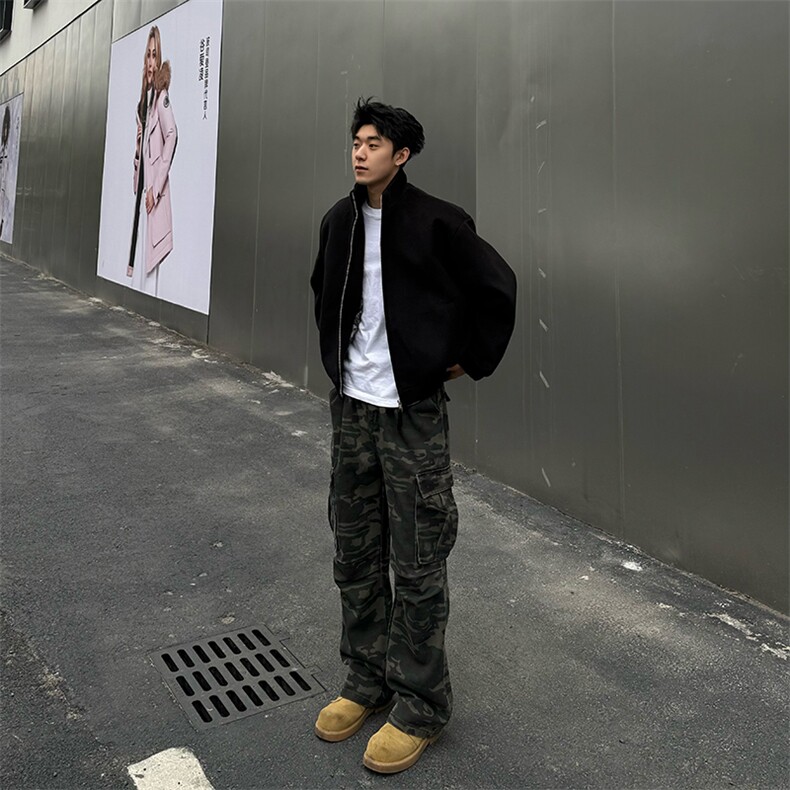 两千件现货到！女模图2025春季新款W2501加厚毛呢夹克,男装夹克,电商C313