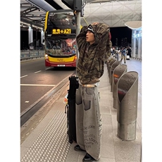 美式潮牌原创印花复古休闲直筒宽松高街百搭小个子长裤男，男装休闲裤，四季星座505