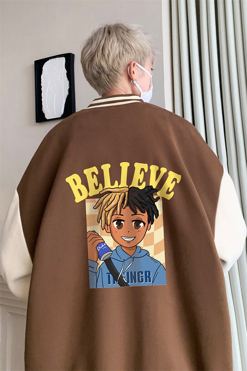 摇粒绒棒球服男大码开衫卫衣男夹克BF86271-P65,男装夹克,电商A040