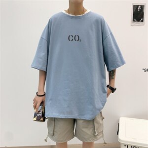 短袖男夏宽松纯棉T恤男百搭港风韩版情侣中性日系潮DT0251 P20图片
