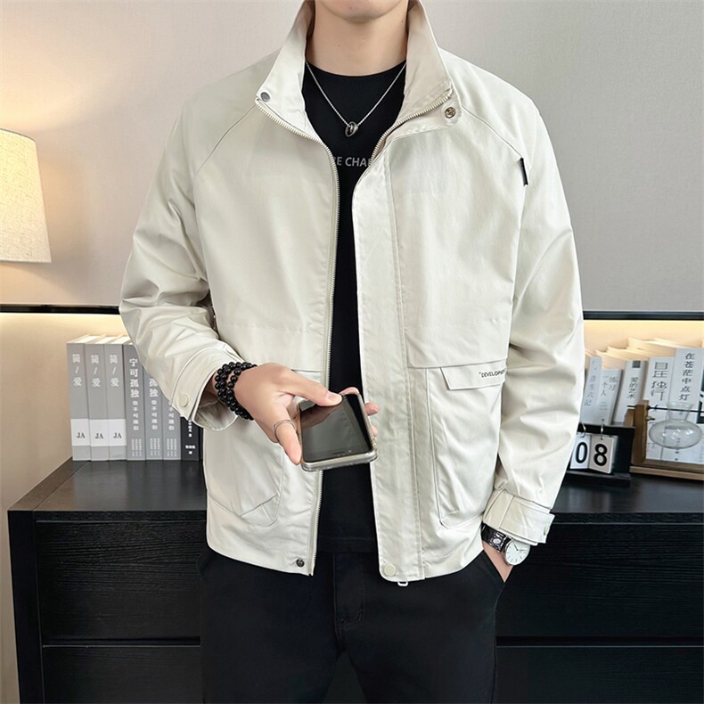 2026店主风春季简约立领休闲棒球服夹克时尚潮流外套7701-P55，男装夹克，电商A413