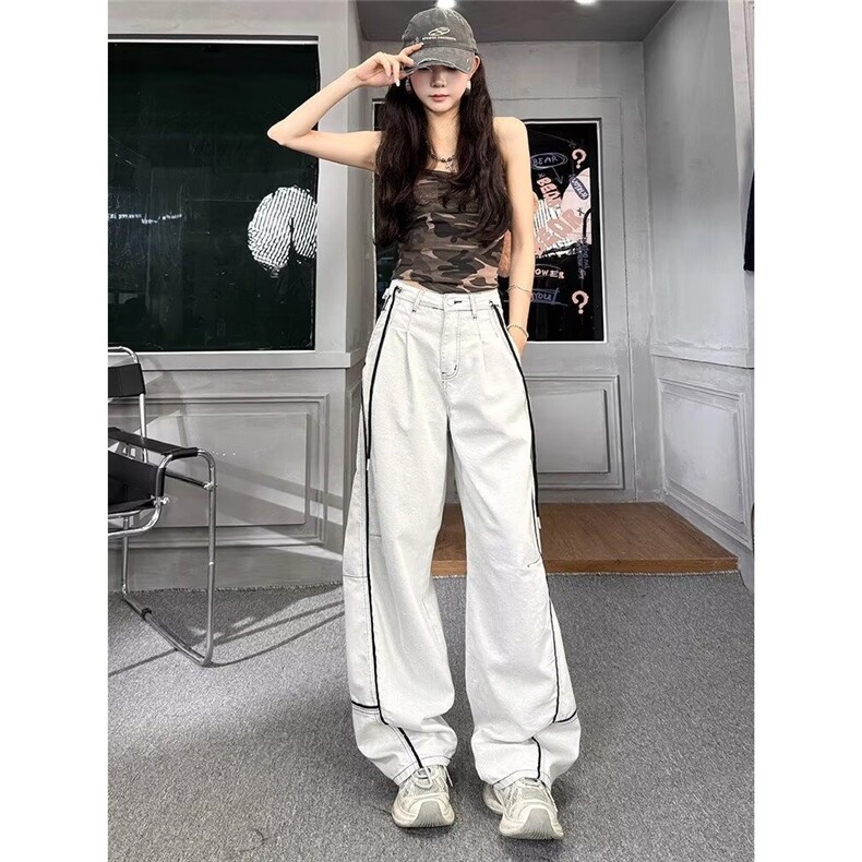 女童工装裤2025新款夏季薄款儿童裤子女孩初中生休闲长裤宽松大童,男装工装外套,星座506A