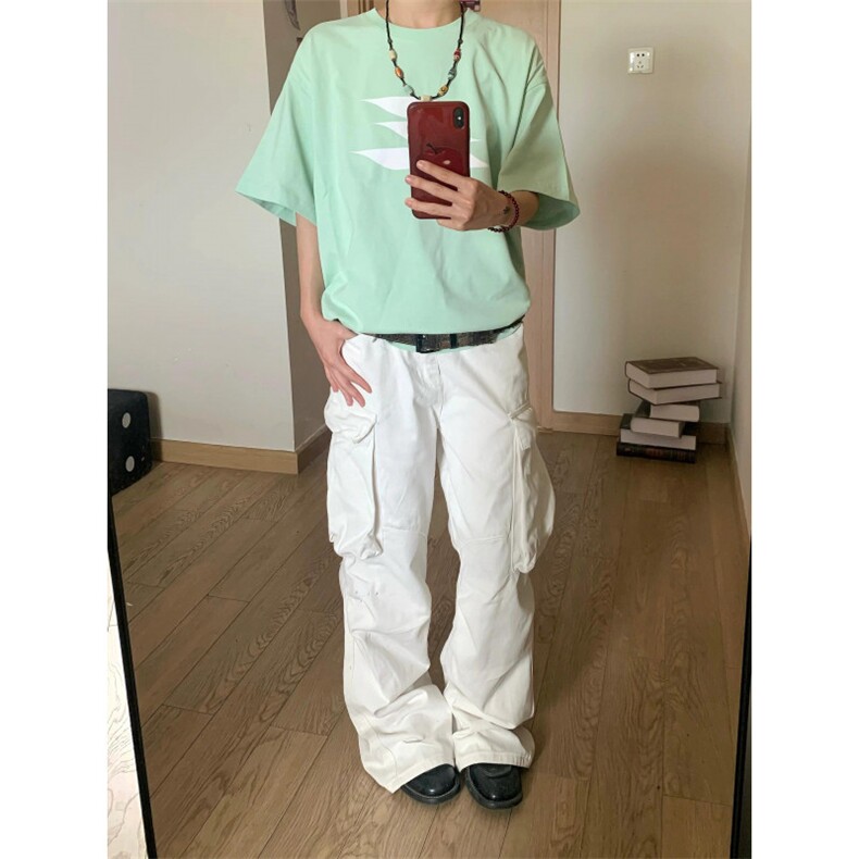 【有货】白色工装裤男美式复古hiphop裤子高街阔腿BGK01LL-特P52,男装工装外套,星座1007（原301D）