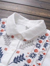 2025时尚简约百搭重工刺绣衬衫，女装衬衫，洛丽兰可