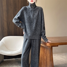 2025年秋季新款百搭半开拉链羊毛衫，女装羊毛衫，隆格羊绒
