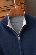 2024秋款男士羊绒拉链开衫简约百搭舒适保暖，男装羊绒开衫，米亚康羊绒