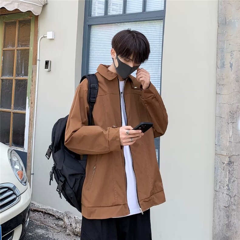 2024新款复古工装风外套男装春秋季短款翻领夹克棒球服C404/P60,男装夹克,星座506