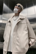 2024春麂皮绒夹克C5369-TP105控价148高街拉链设计感帅气外套男，男装夹克，电商A102-1