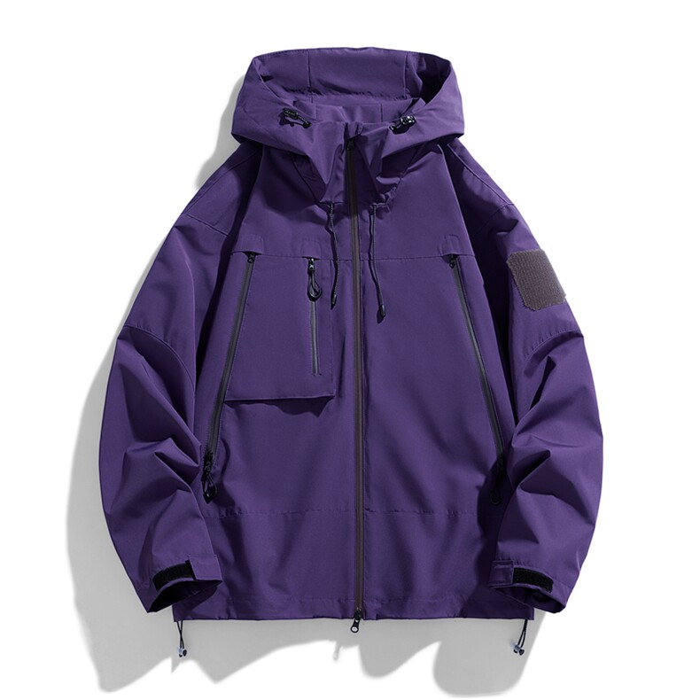 中性风工装冲锋衣男高品纯色宽松夹克外套DSA157B-J91-P60,男装夹克,电商A157B