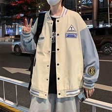 春秋外套男韩版潮流棒球服港风夹克ins潮牌帅气学生褂子J437-P48，男装夹克，星座1008-1