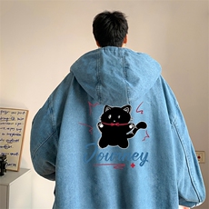 控价158牛仔棉衣男大码加绒羊羔绒牛仔棉服男棉袄NM53412-P140，男装棉衣，电商A040
