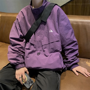 A677-P49 户外机能冲锋衣外套男秋季撞色拼色百搭宽松工装夹克图片