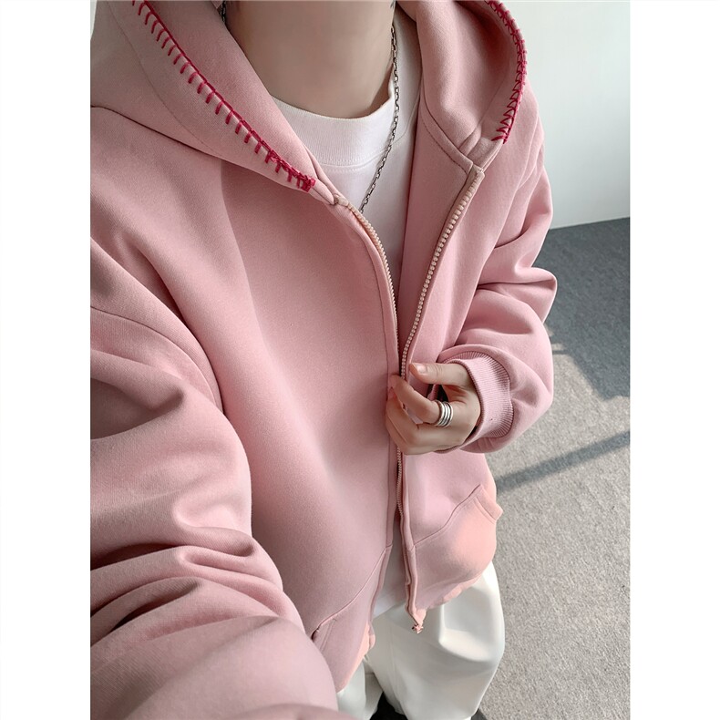 3XL-S基础百搭拉链开衫卫衣男休闲外套小心机WY45-P58400g,女装短外套,电商D206-1