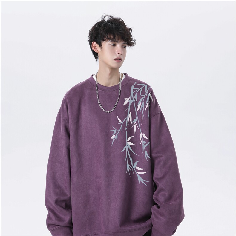 抖音得物高品质风麂皮绒宽松圆领卫衣wyjp262-特35控69,男装卫衣,星座605(原A050)