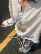 XZ809A/SYR34/P35/控58麦穗纹V领长袖T恤卫衣，男装T恤，星座809A(原222-1)
