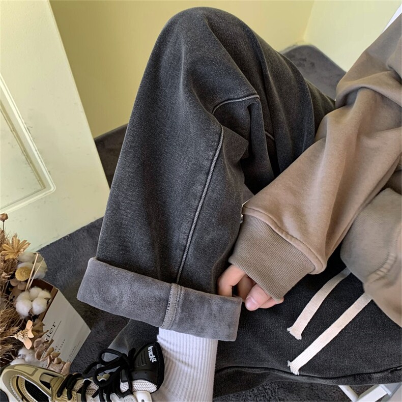 秋冬季加绒加厚牛仔裤男直筒长裤A080-9291-常规P35加绒P45控68,男装牛仔裤,电商A080
