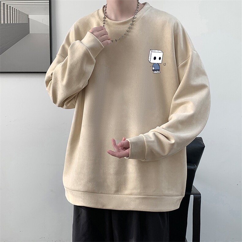 麂皮绒卫衣男大码重磅长袖t恤男 JW81400-P35图片