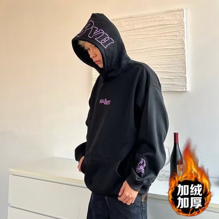 1506/QX760/P50男道潮牌美式重磅连帽卫衣男女高街字母印花宽松,男装卫衣,星座1506