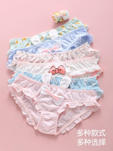 Милое сексуальное японское дышащее кружевное нижнее белье для школьников, стиль, средняя посадка