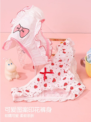 Милое сексуальное японское дышащее кружевное нижнее белье для школьников, стиль, средняя посадка