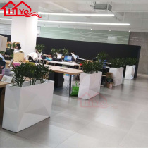White glass fiber reinforced plastic diamond cut noodles flower pot shopping mall office hotel sales office beautiful Chen Huatong outdoor street