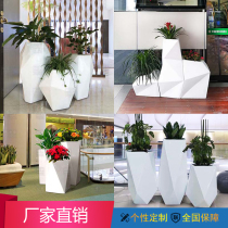 White glass fiber reinforced plastic diamond flower pot combination shopping mall outdoor shopping street office hotel sales office beautiful Chen vase