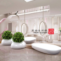 FRP water drop flowerpot leisure seat combination mall office building hotel sales building beautiful Chen outdoor bench