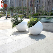 FRP ball type flower pot combination shopping mall office building sales office Hotel beautiful Chen Flower Bowl garden scenic spot flower Ware
