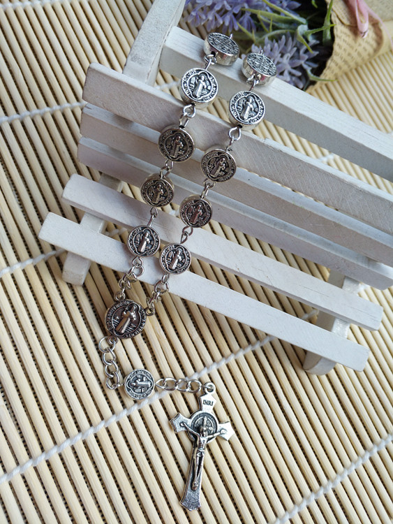 Cross-border jewelry cross bracelet 11 alloy Maria antique alloy beads sweet cool pendant accessories men's and women's chains