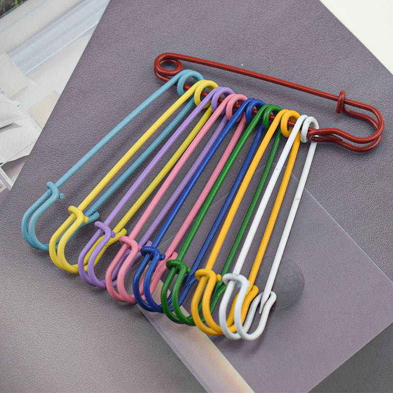Color retro large pin decoration large number buckle needle oversize 100 hitch needle fixed back shaped needle clothes open Shirt clasp-Taobao