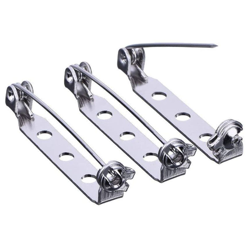 Minimalist 3 holes stainless metal copper needle small number DIY breast needle breasted chest flower buckle Safety insurance Don't pin down the needle