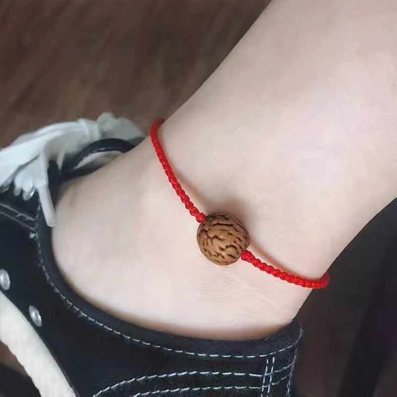 Wild Peach Pits Red String Bracelet for Adults and Babies, Peach Pit Bracelet Basket