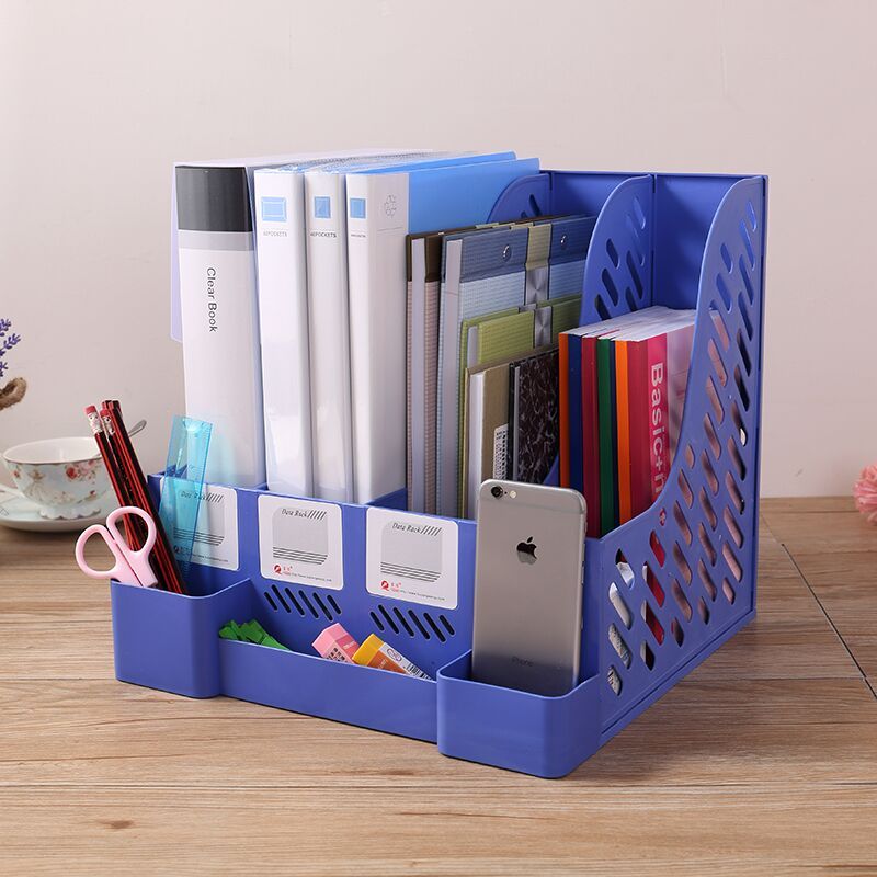 Office supplies Fuqiang file rack quadruple plastic bookshelf desktop data finishing rack file column frame storage shelf A4