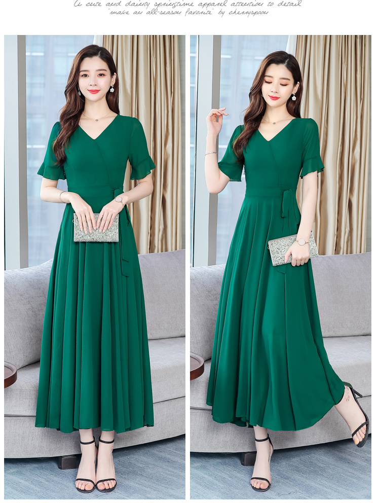 Váy nữ mùa hè 2019 mới dành cho nữ dài phần phổ biến Váy voan dài cổ tích siêu cổ tích mùa hè ngọt ngào - Váy eo cao váy trắng nhún eo	