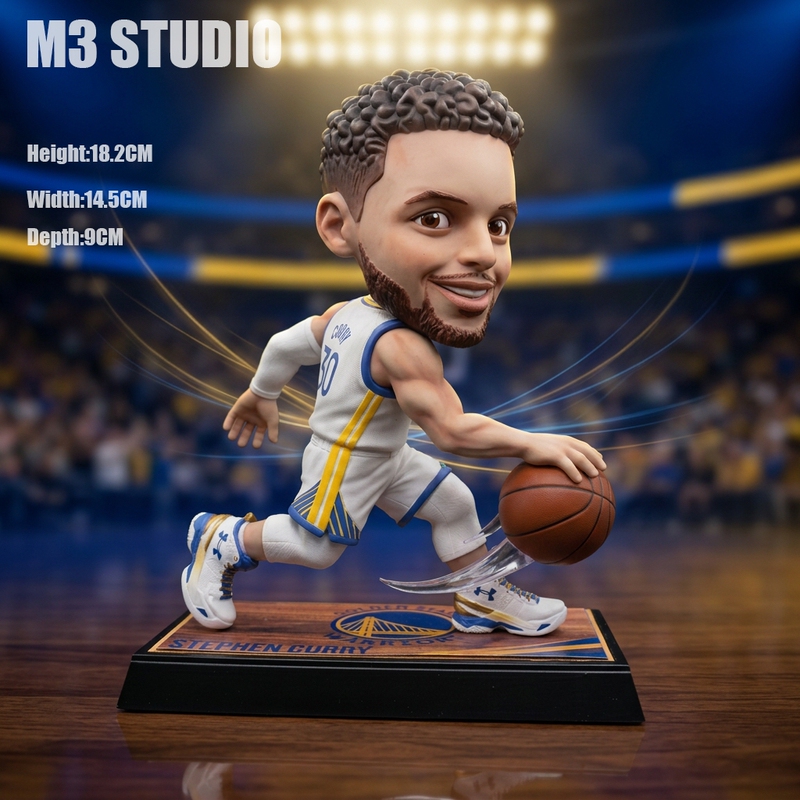M3 Studio Nba Curry Breakthrough Dribbling Trendy Q-Version Gk Model Figurine Display Piece