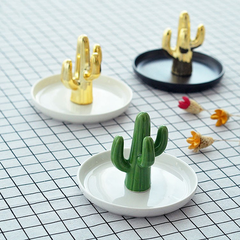 ins Nordic Style Ring Holder Jewelry Stand Jewelry Tray Ceramic Cactus Dressing Table Decoration Small Tray ins Nordic Style Ring Holder Jewelry Stand Jewelry Tray Ceramic Cactus Dressing Table Decoration Small Tray